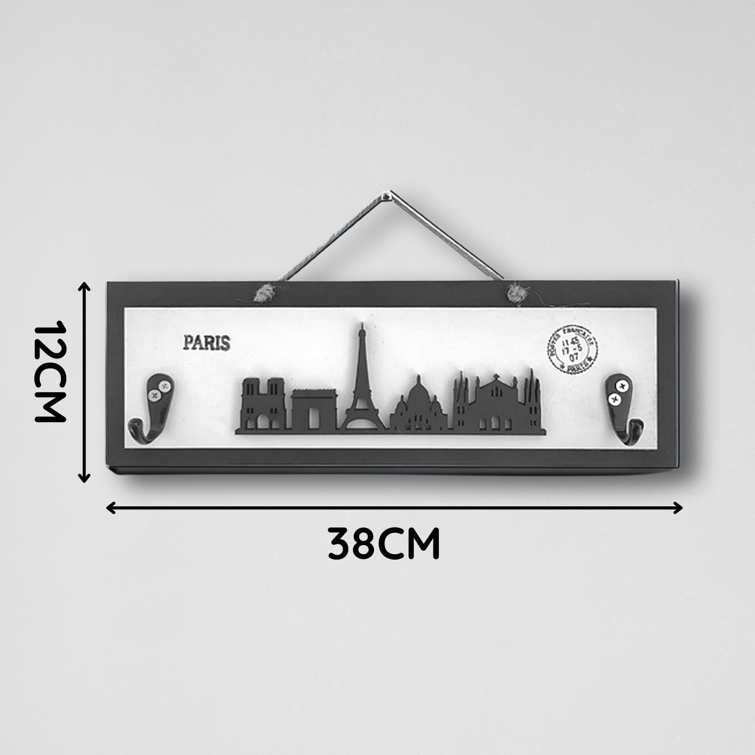 Paris Skyline Wall Décor With 2 Key Holders