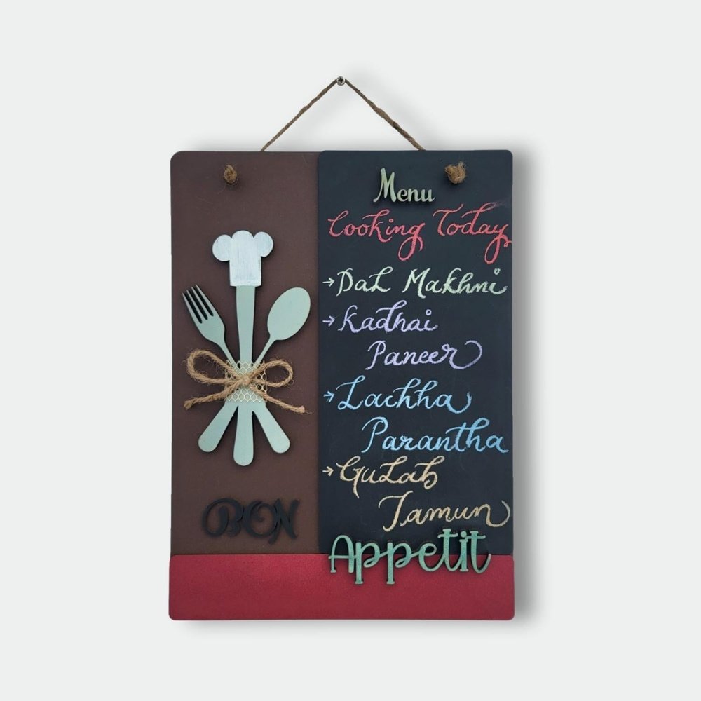 Bon Appetite Designer Kitchen Chalk Board With Hanging For Personalization