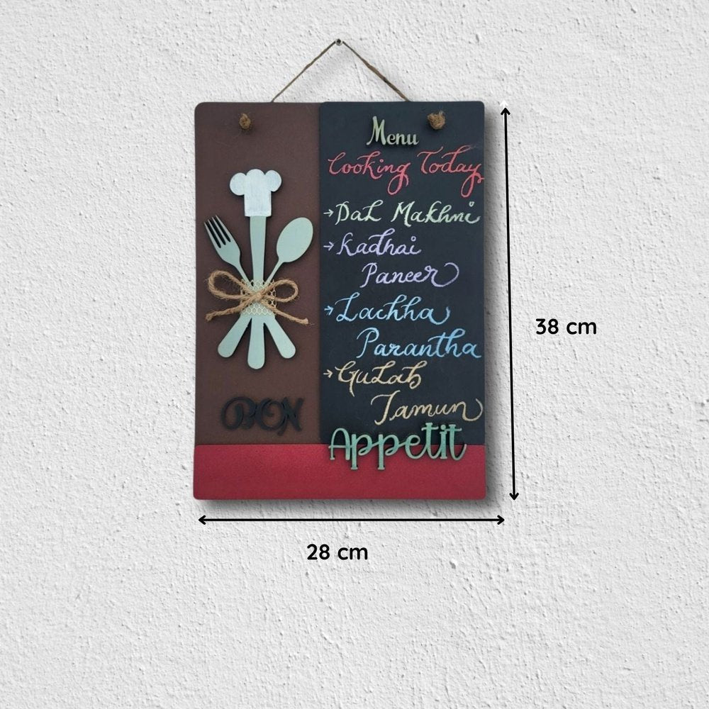 Bon Appetite Designer Kitchen Chalk Board With Hanging For Personalization