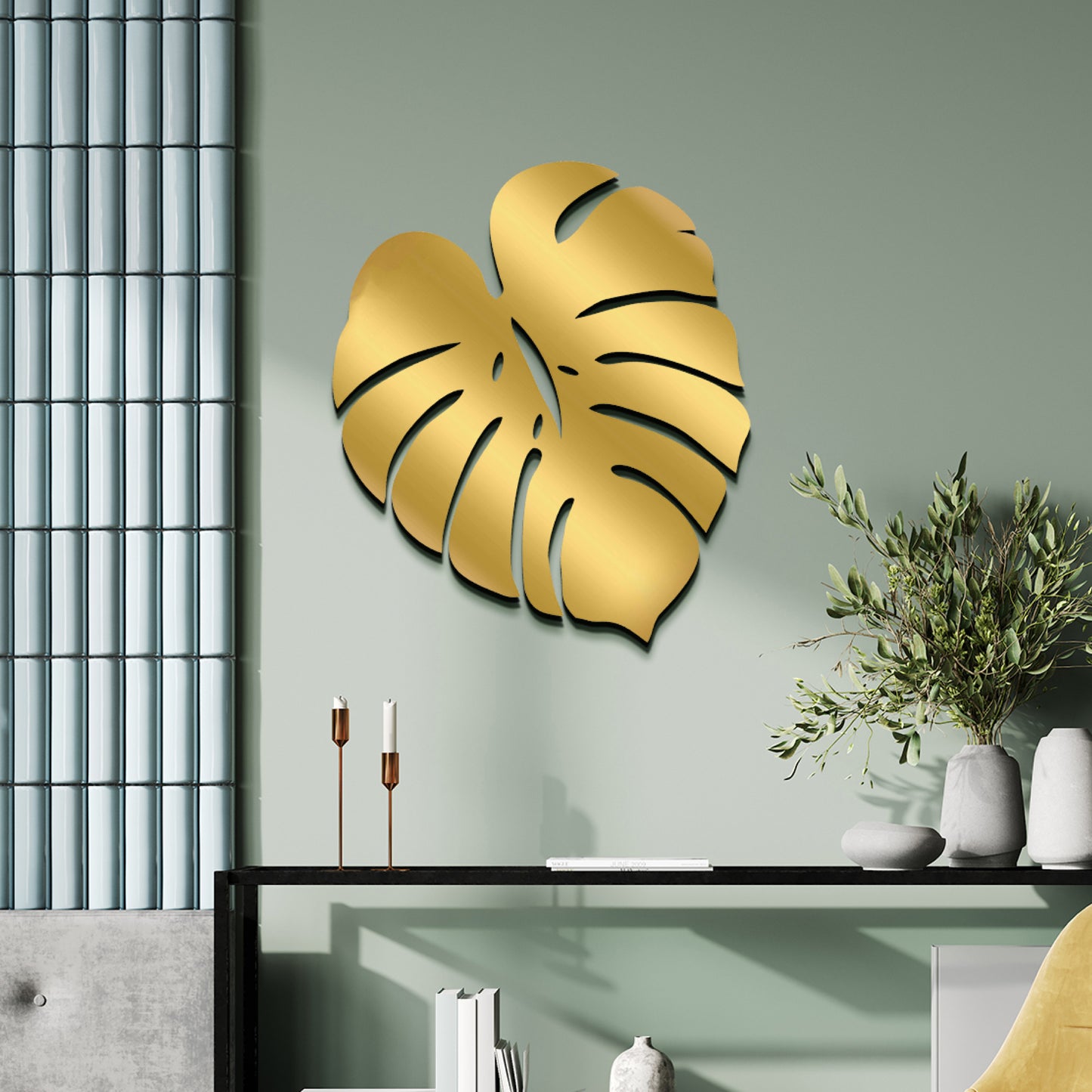 3D Palm Leaf Wooden Wall Hanging Decor