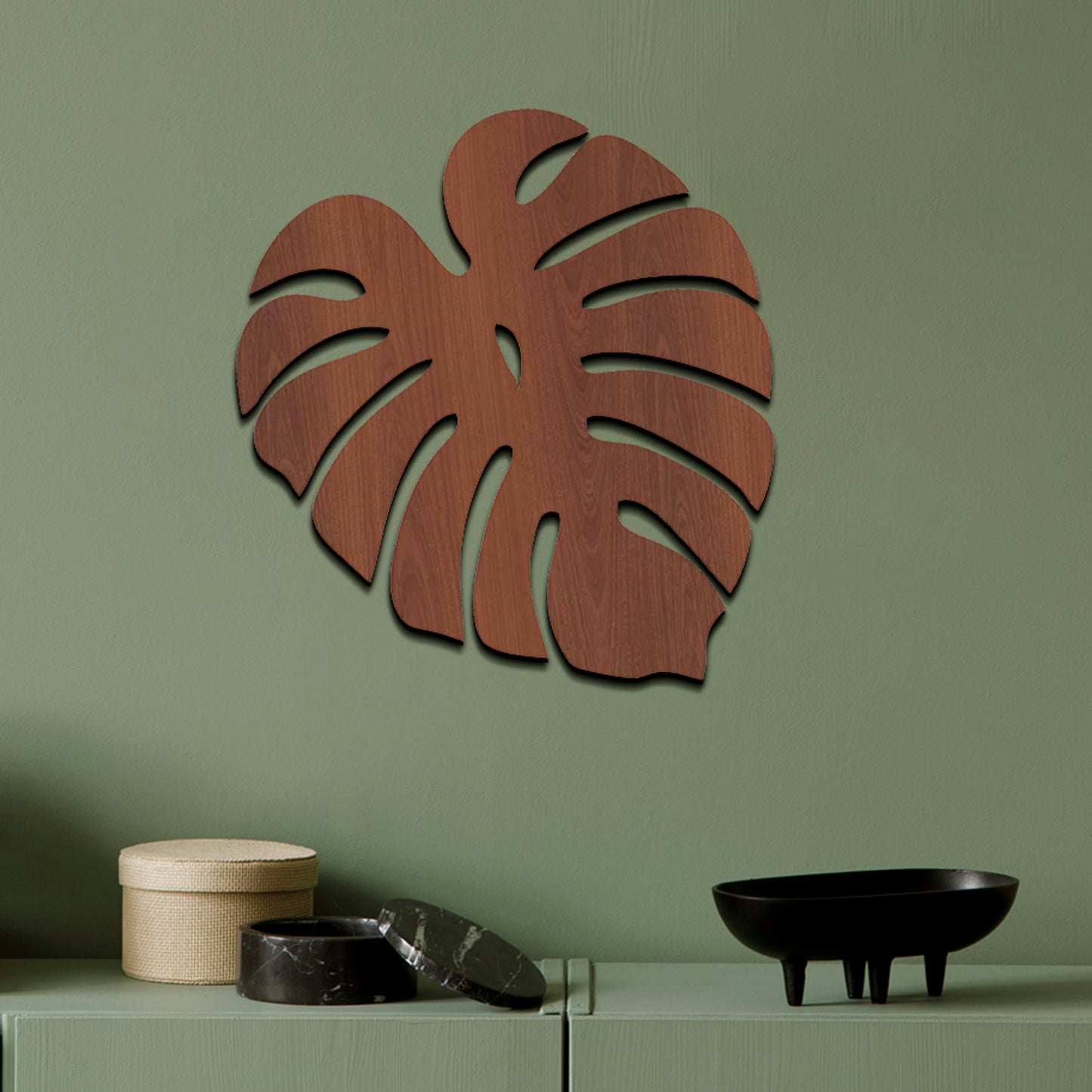 3D Palm Leaf Wooden Wall Hanging Decor