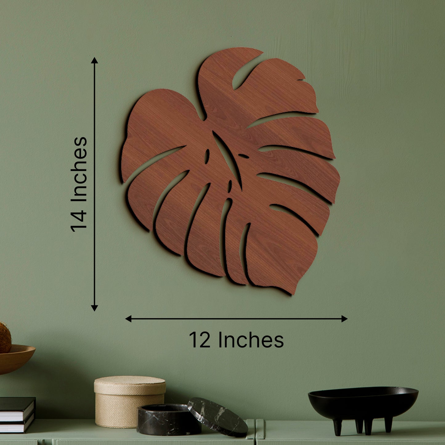3D Palm Leaf Wooden Wall Hanging Decor
