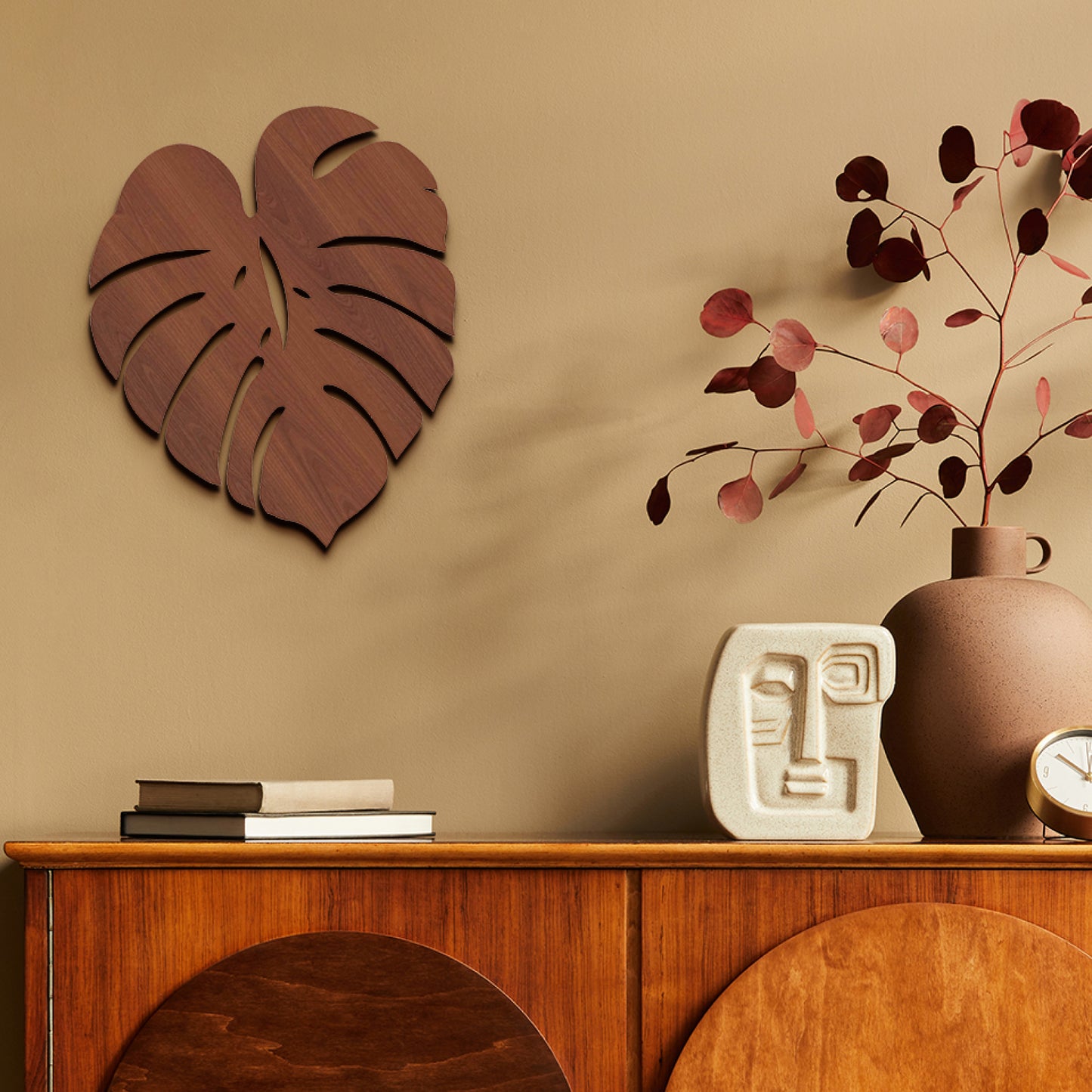 3D Palm Leaf Wooden Wall Hanging Decor