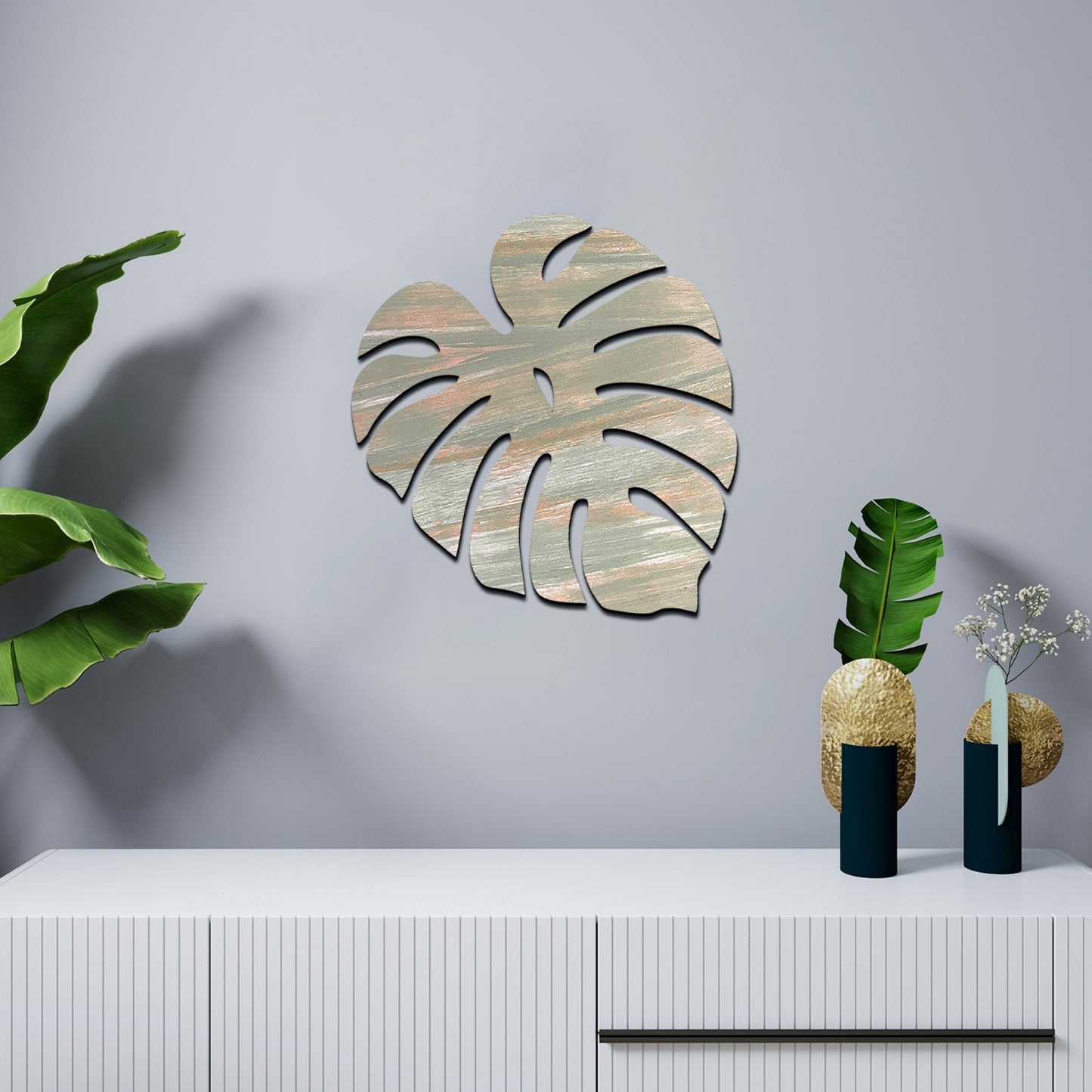 3D Palm Leaf Wooden Wall Hanging Decor