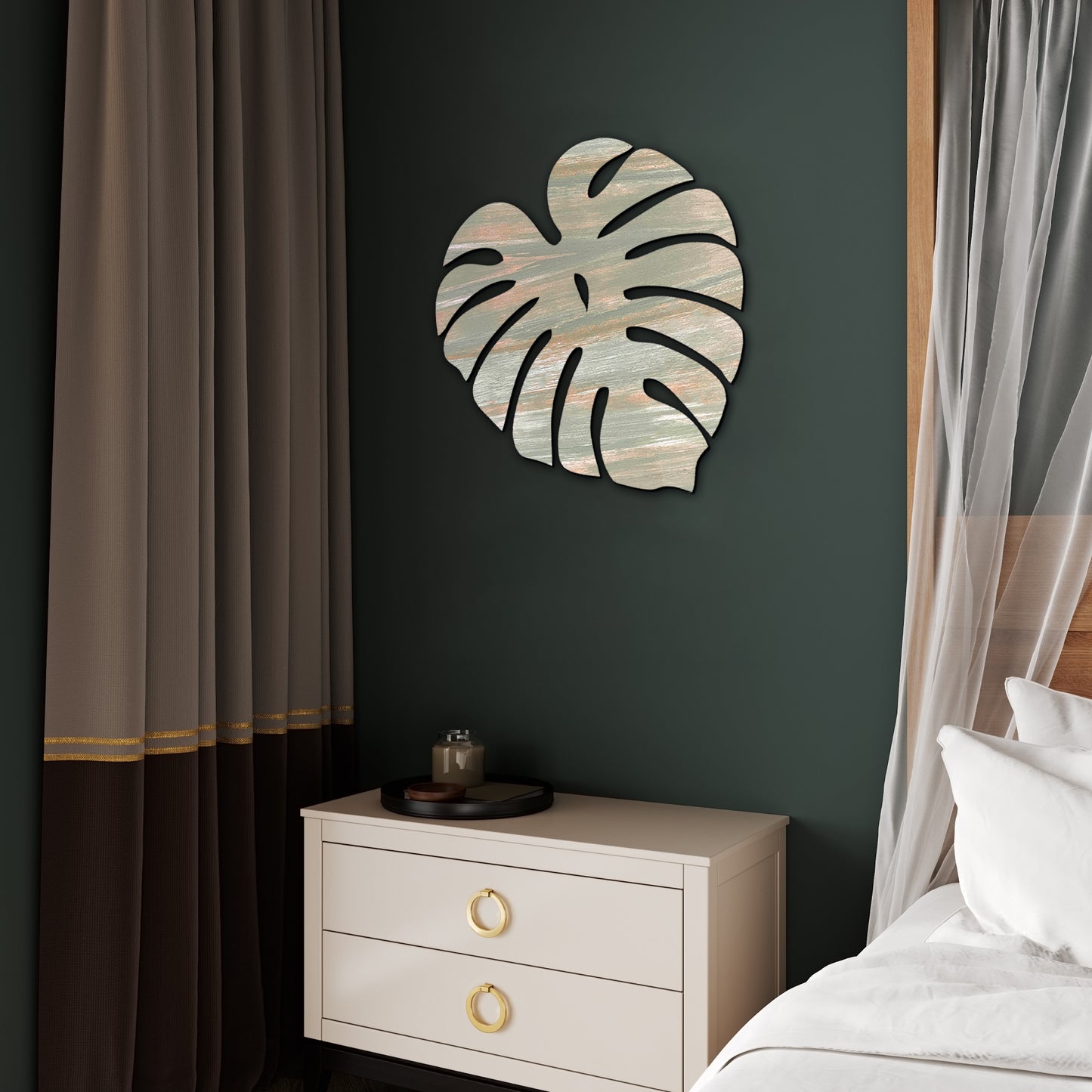 3D Palm Leaf Wooden Wall Hanging Decor