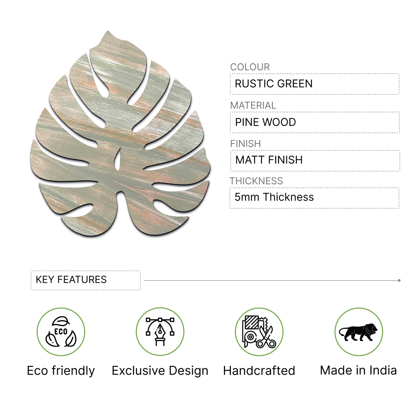 3D Palm Leaf Wooden Wall Hanging Decor