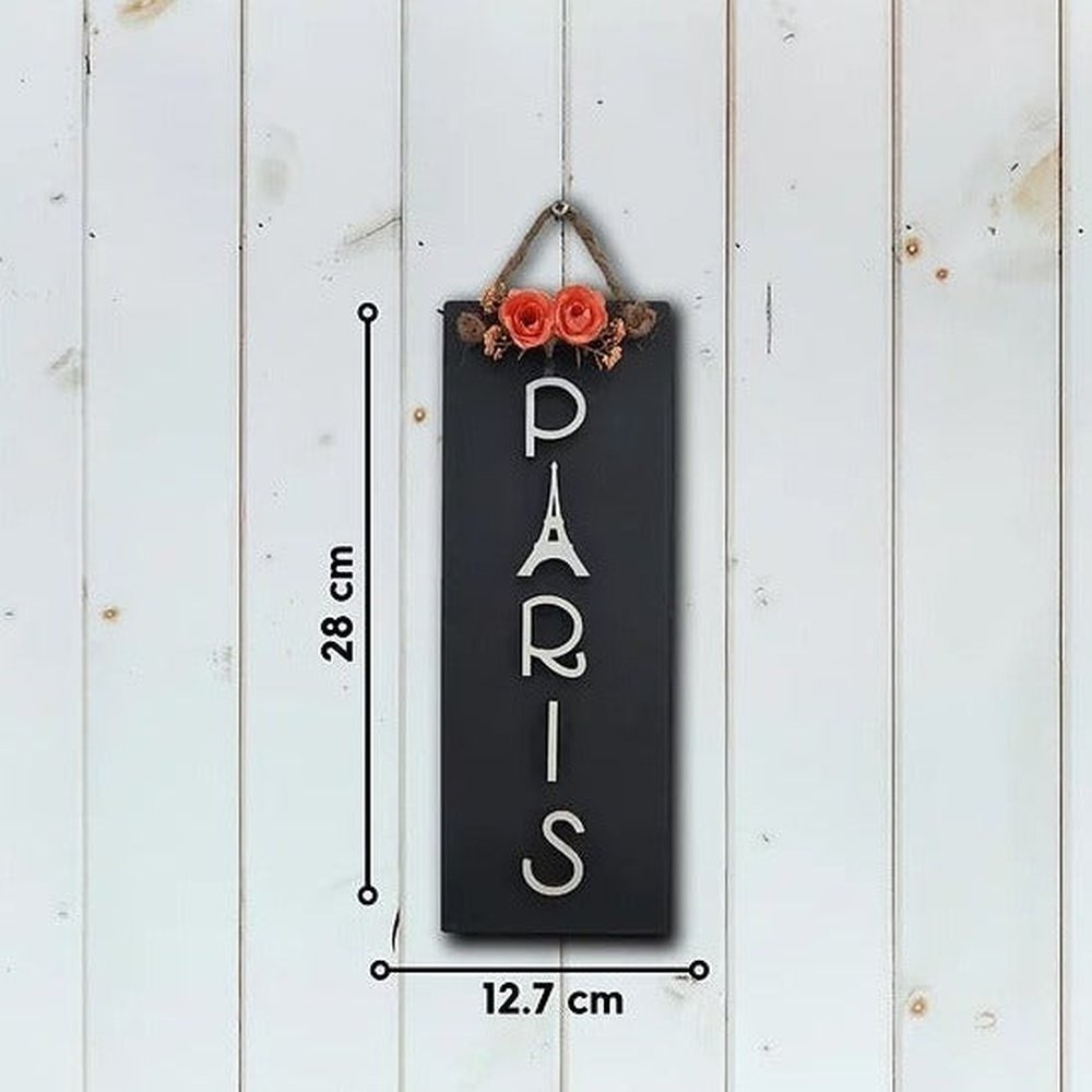 3D Wooden Paris Wall Decor Art-Black