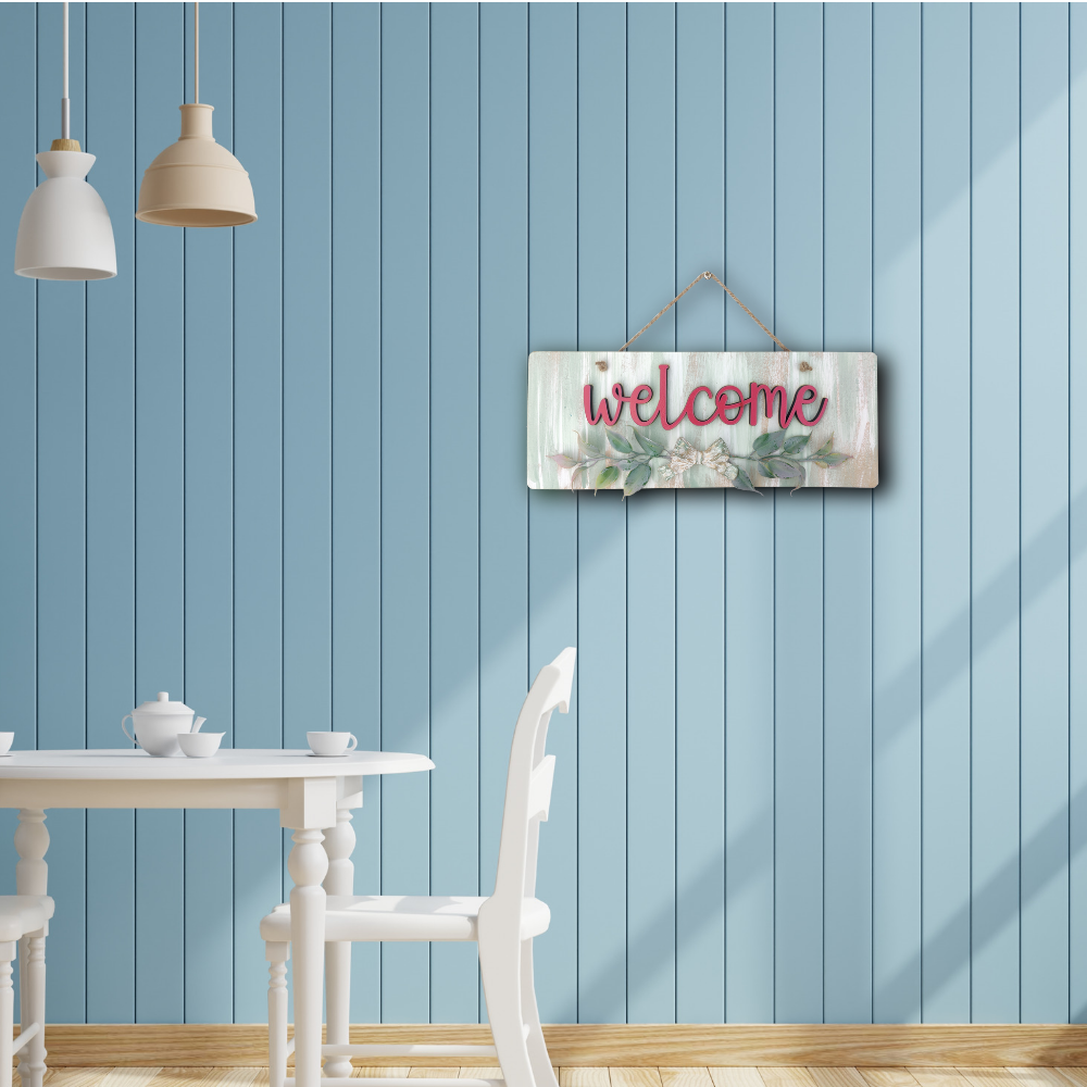 Welcome Wooden Wall Hanging Sign Board-Personalized