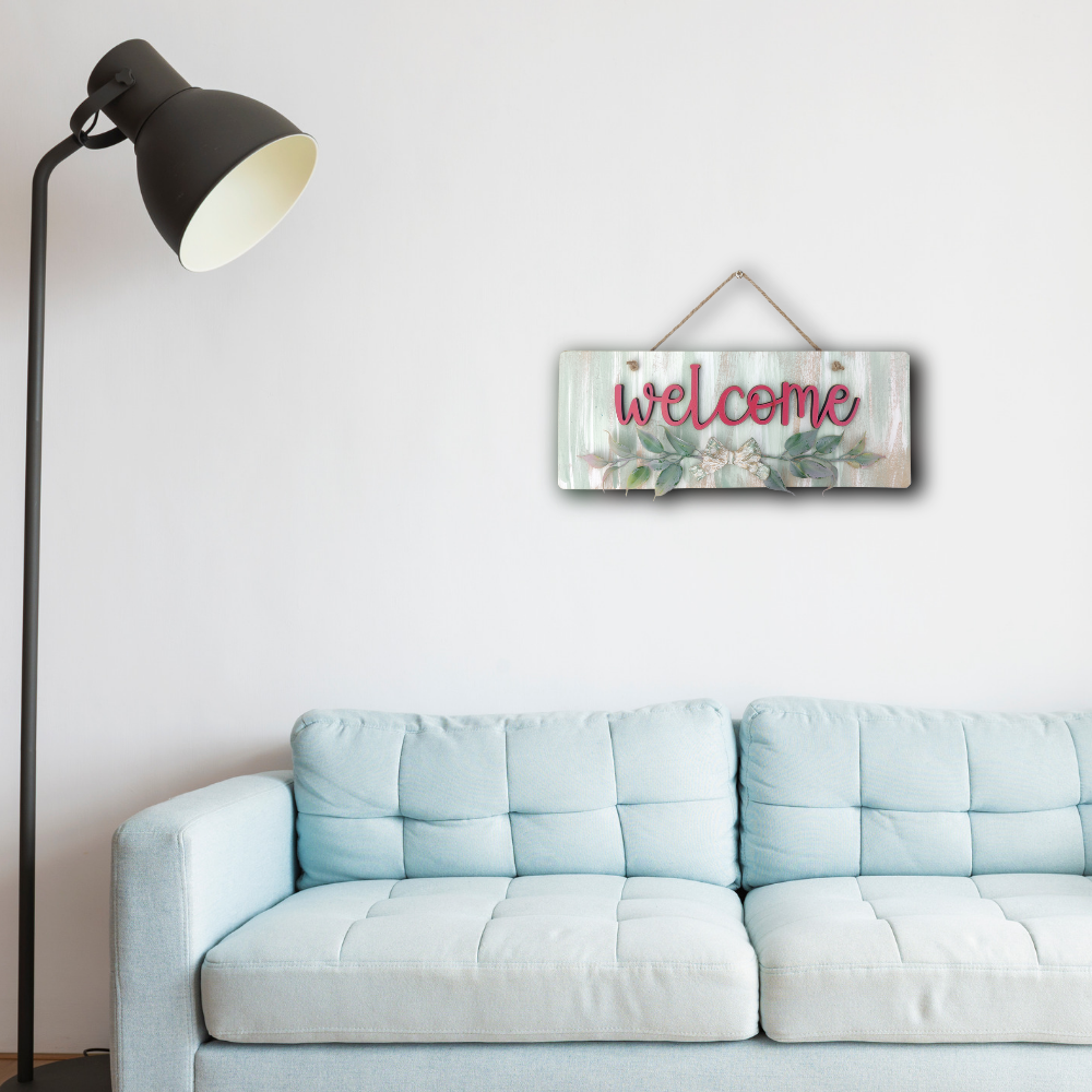 Welcome Wooden Wall Hanging Sign Board-Personalized