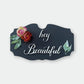 Black Nameplate With Beautiful Flowers and Leaves