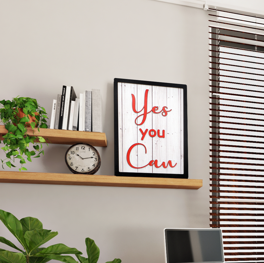 YES YOU CAN Motivational Wall Art