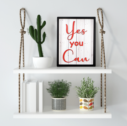 YES YOU CAN Motivational Wall Art