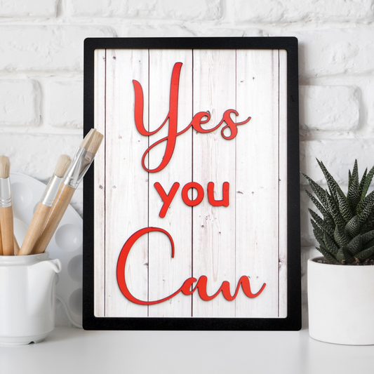 YES YOU CAN Motivational Wall Art