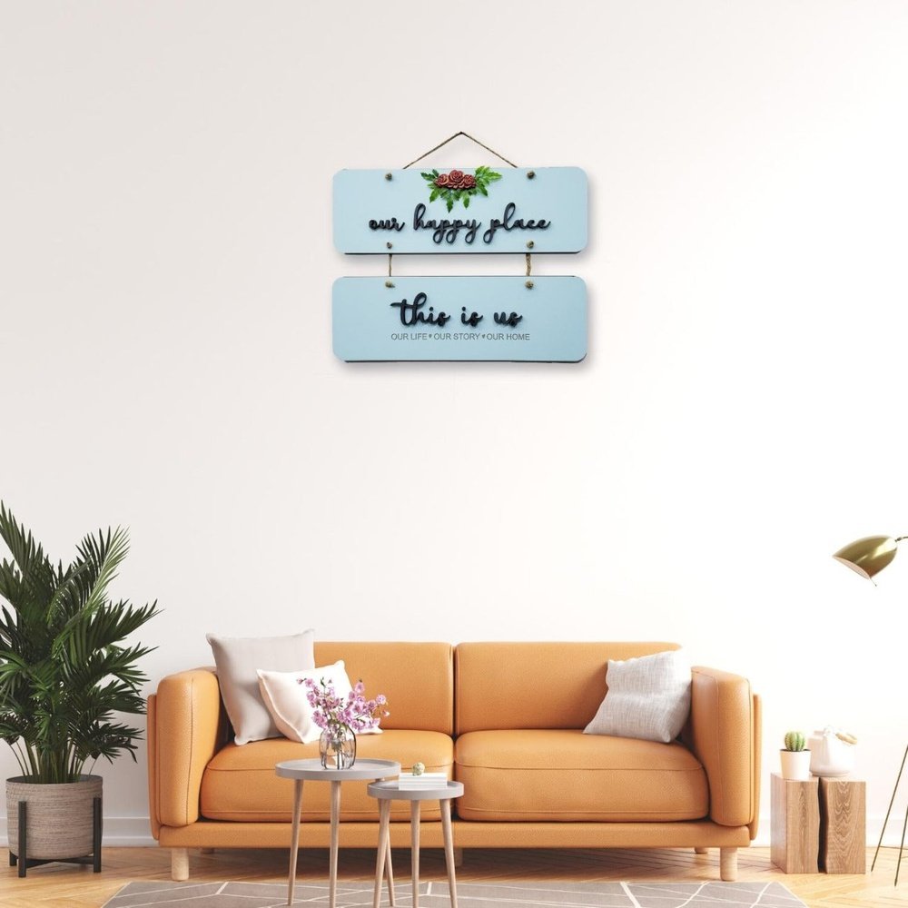 Our Happy Place 2 Layers Wooden Wall Hanging