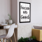 FOCUS ON GOOD Motivational Quote Wooden Frame Art