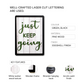 JUST KEEP GOING Motivational Wooden Frame Wall Art