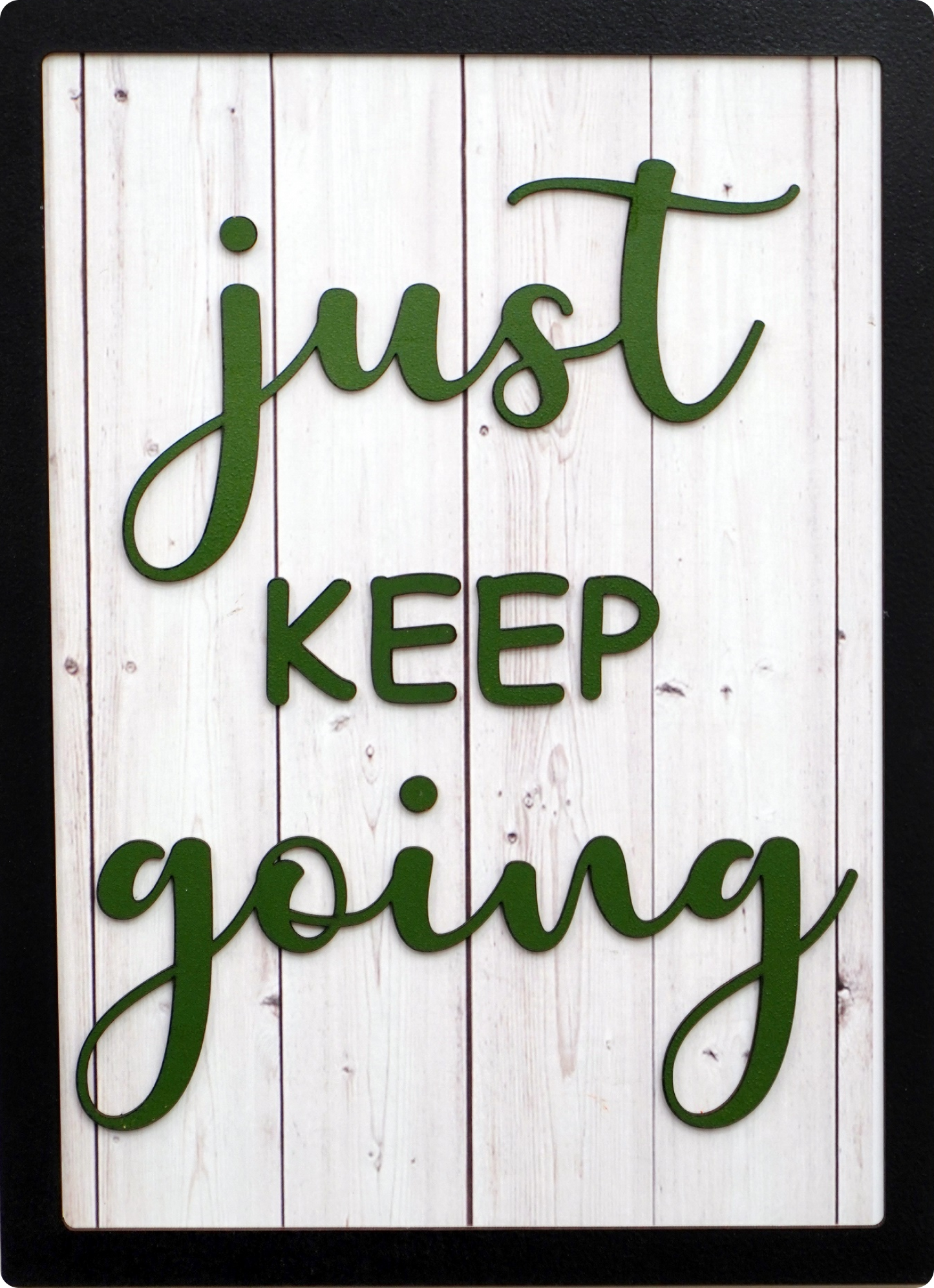 JUST KEEP GOING Motivational Wooden Frame Wall Art