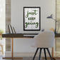 JUST KEEP GOING Motivational Wooden Frame Wall Art