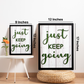 JUST KEEP GOING Motivational Wooden Frame Wall Art
