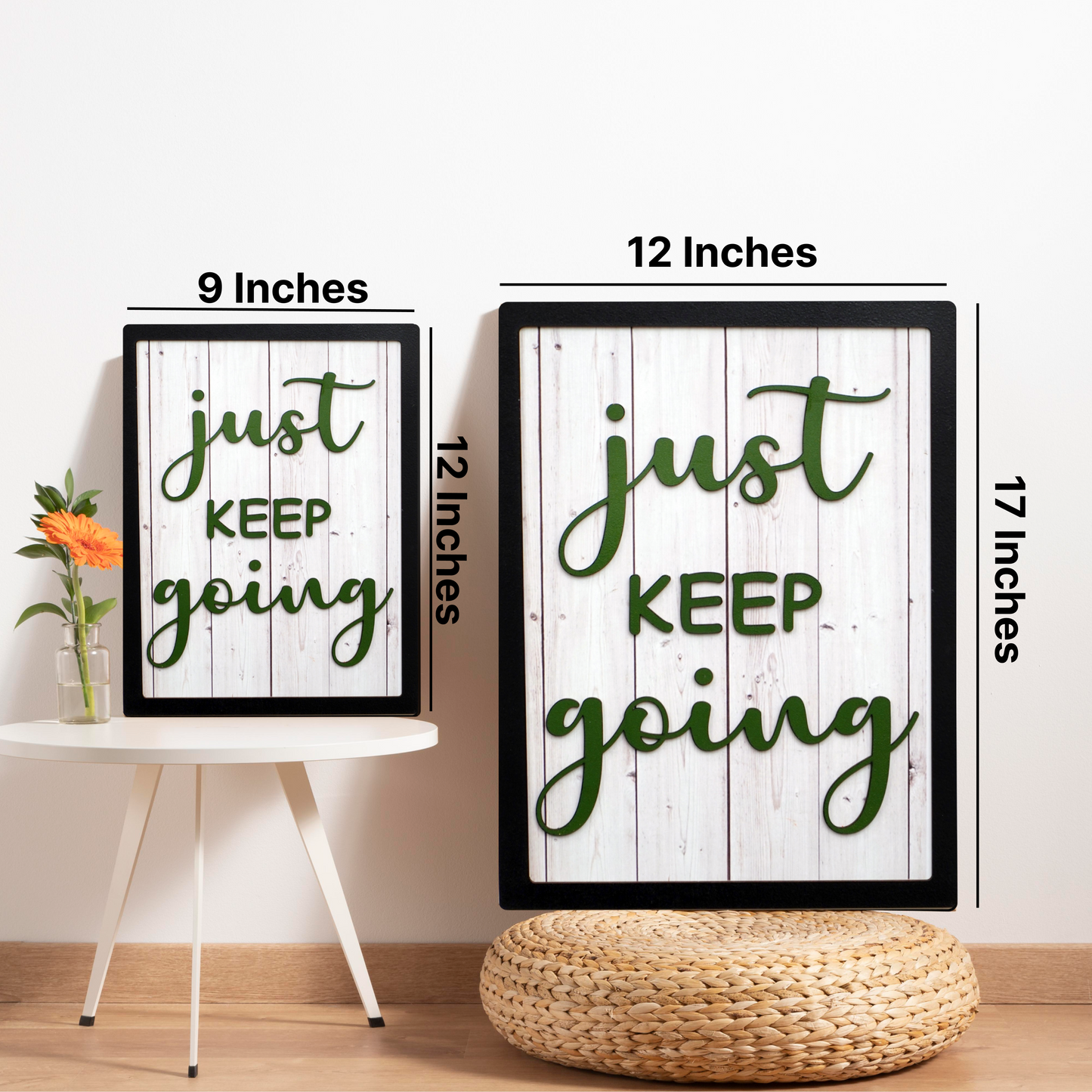 YES YOU CAN, JUST KEEP GOING, FOCUS ON GOOD Motivational Quotes Set of 3