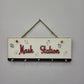 Mask Station Mask and Key Holder With 5 Hooks For Personalization