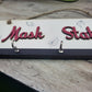 Mask Station Mask and Key Holder With 5 Hooks For Personalization