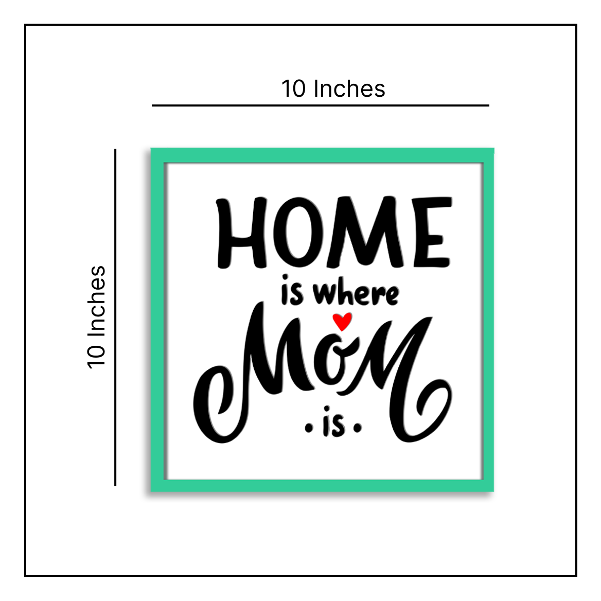 Home is Where MOM is Quote Wooden Frame Wall Art