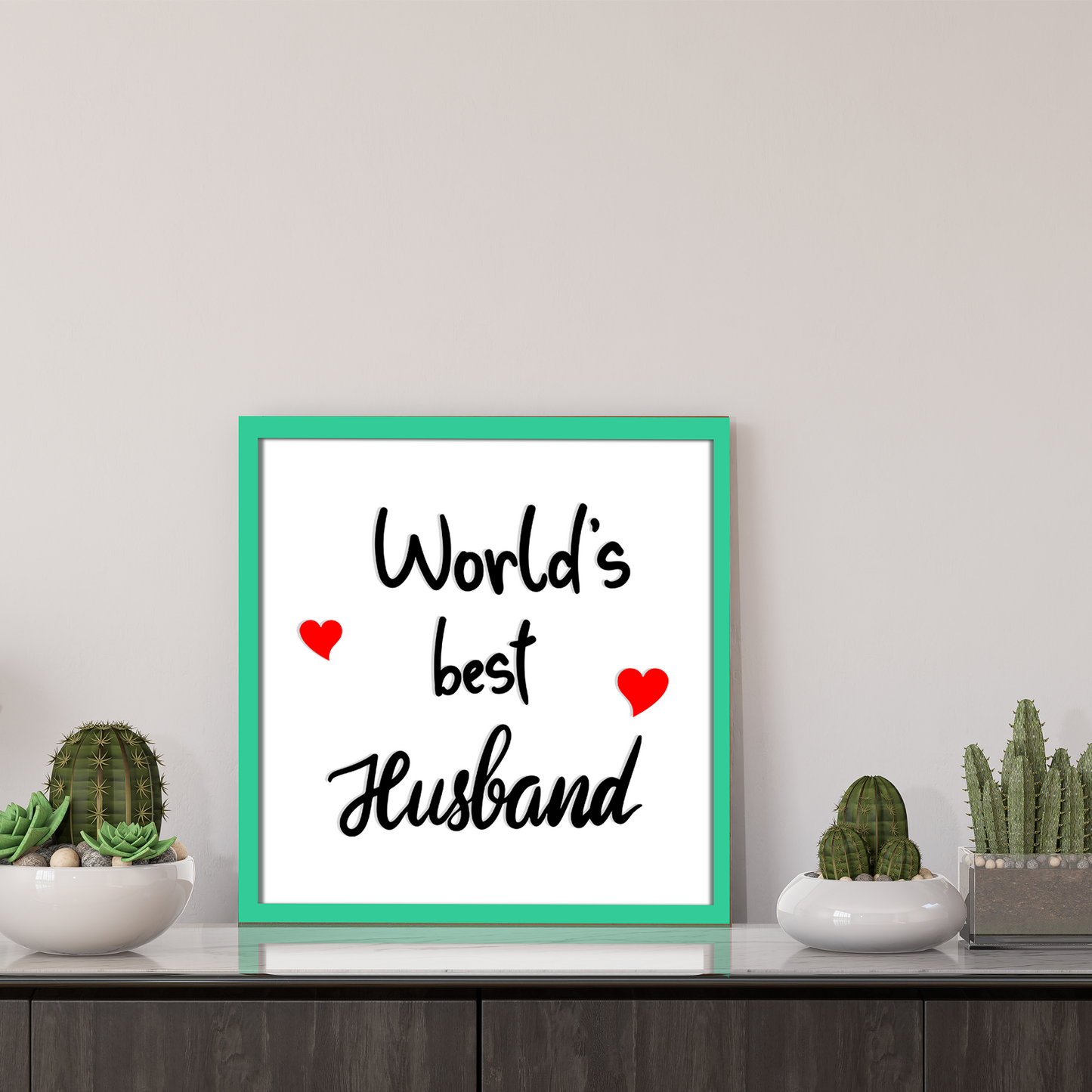WORLD'S BEST HUSBAND Quote Wooden Frame Wall Hanging