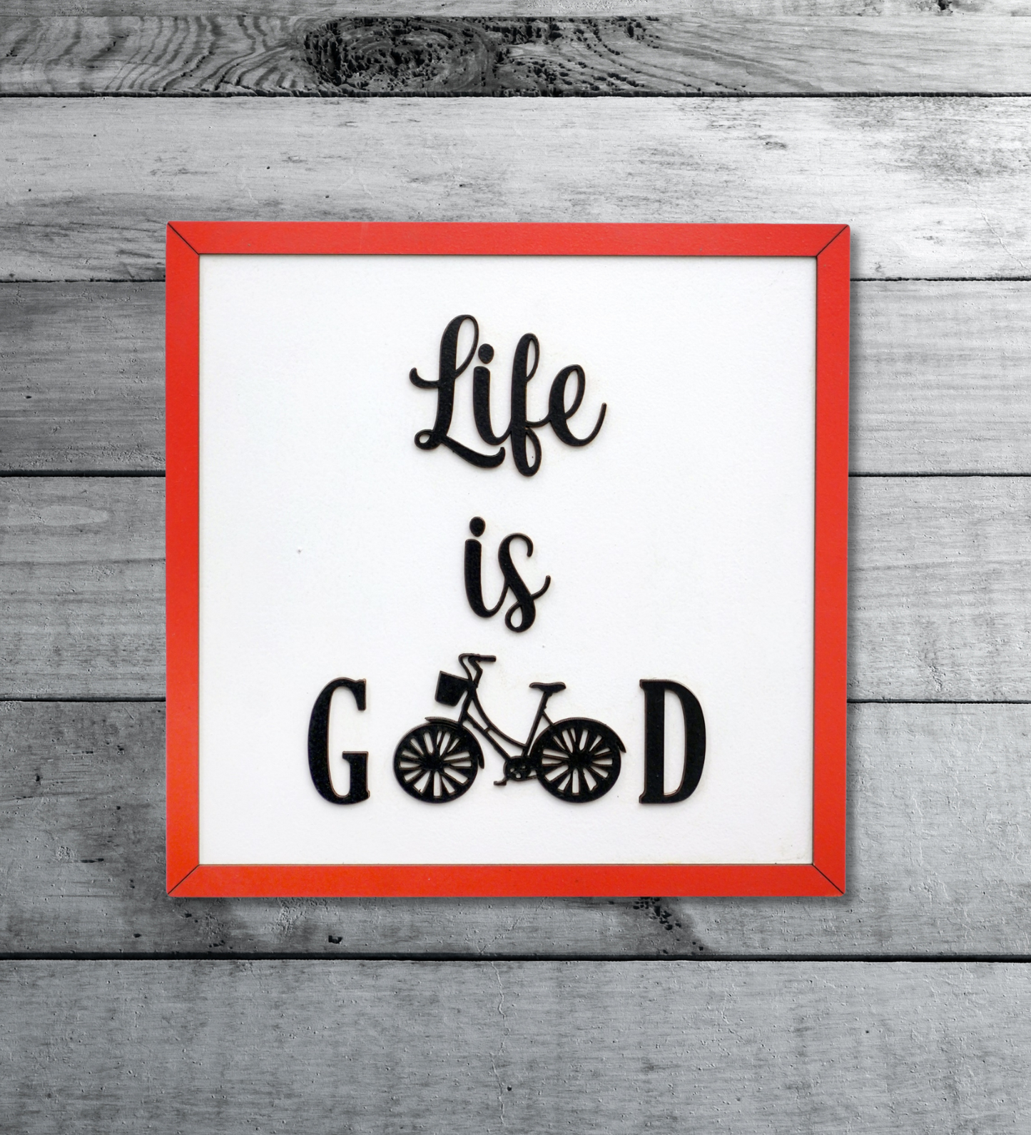 LIFE IS GOOD Wooden Quote Frame