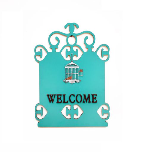 Welcome Wooden 3D Vintage Pattern Grill Home Decor Art