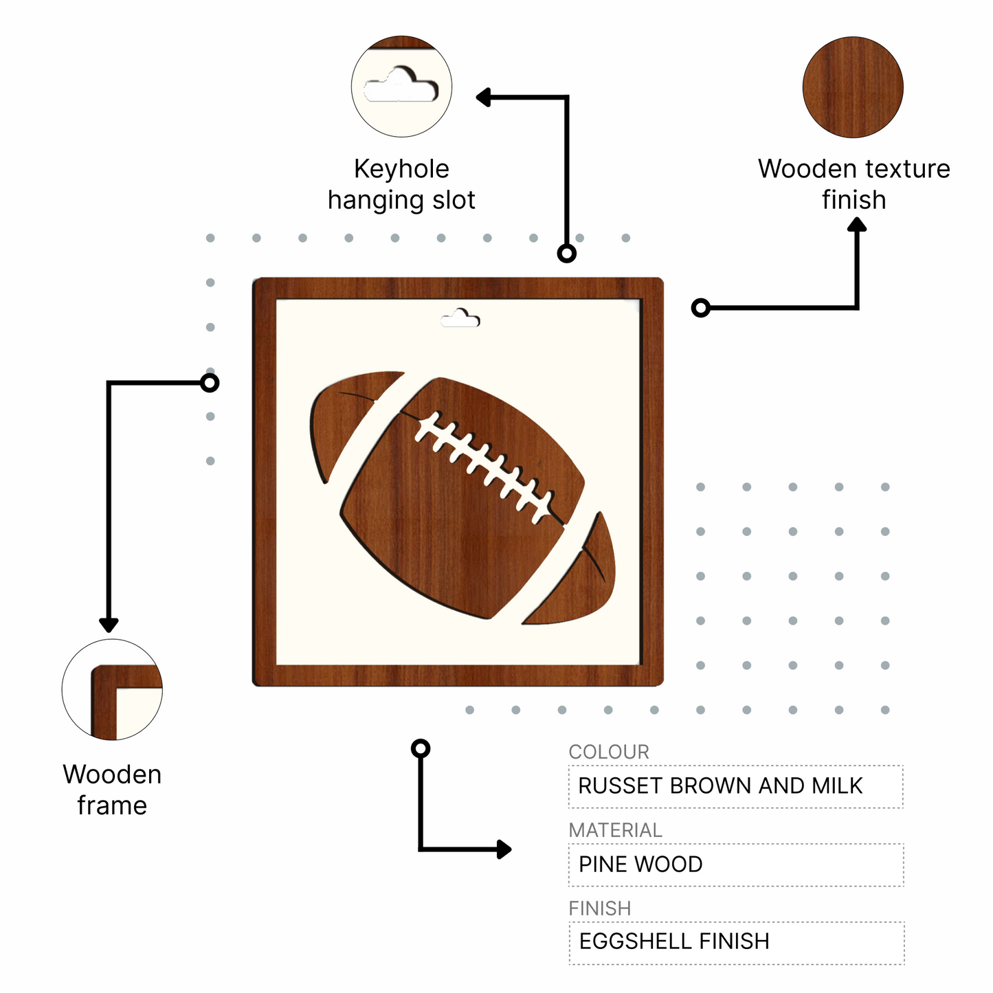 American Football Wooden Wall Art
