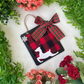 Reindeer, Bow, & Snowflakes Square Art