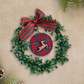 Reindeer, Leaves and Bow Beautiful Christmas Wreath Ring