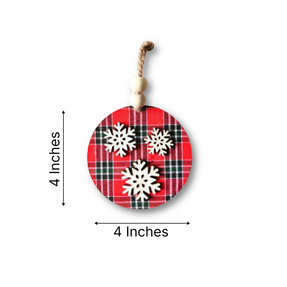 Set of 6 Christmas Decoration Wooden Hangings For Tree, Wall or Door