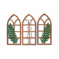 Gothic Botanical Window Wall Art Set of 3 Rustic Orange