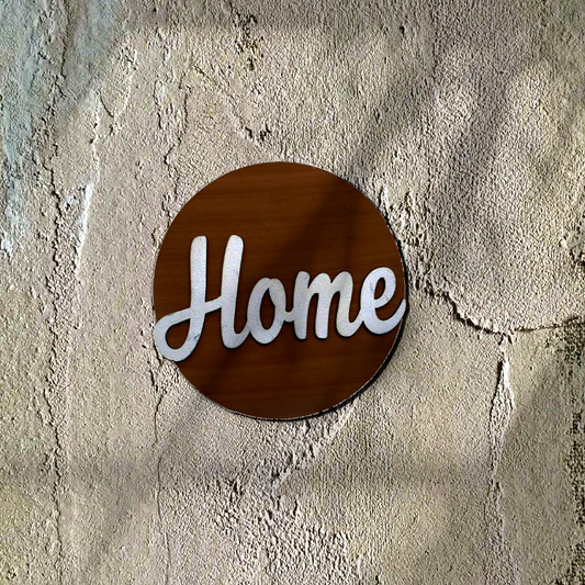 Home 3D Circle Wall Art With Sturdy Base and 3D Letters