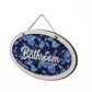 Bathroom Wooden Oval Shape Hanging Sign Board