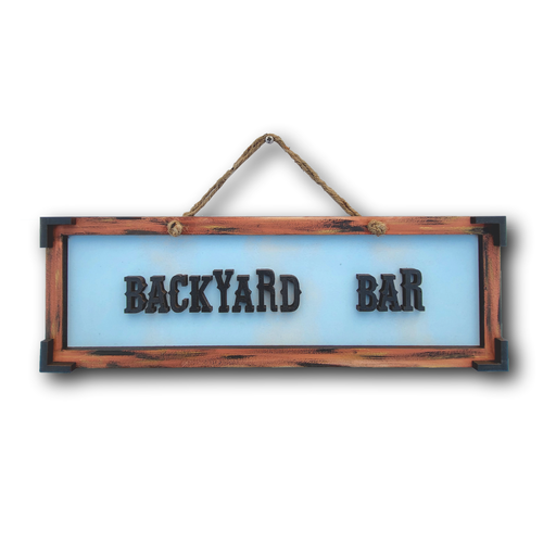 Backyard Bar 3D Letter Wooden Signage
