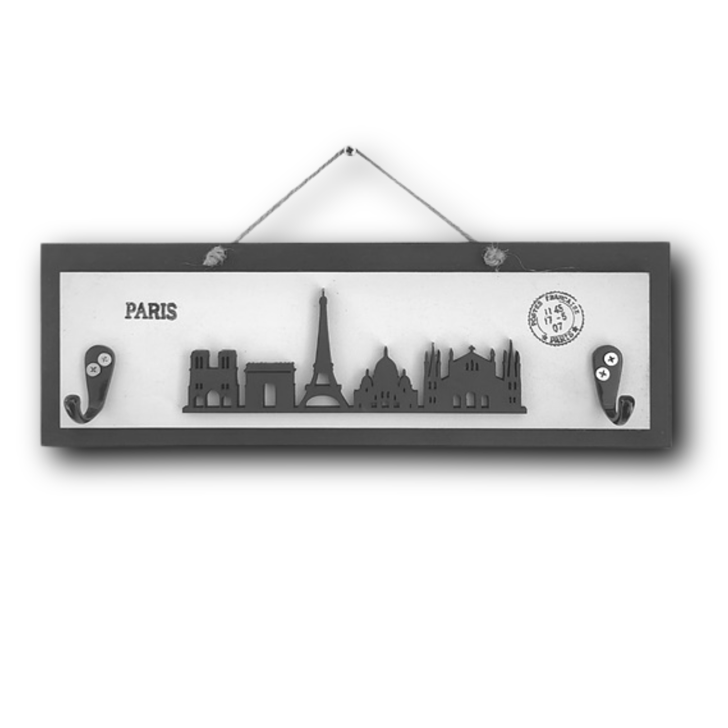 Paris Skyline Wall Décor With 2 Key Holders