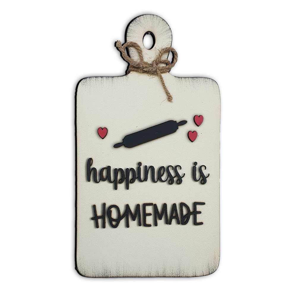 Happiness is Homemade Chop Board Wooden Wall Art for Kitchen, Café, and Restaurant