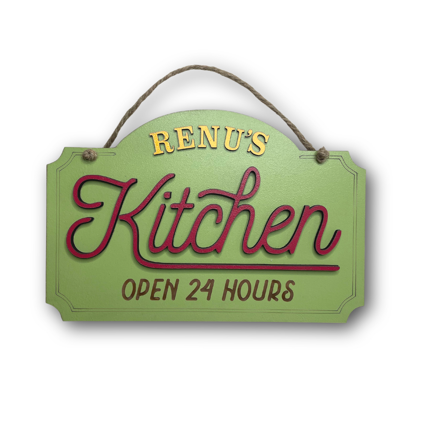 Personalized Kitchen Wooden Hanging Wall Art