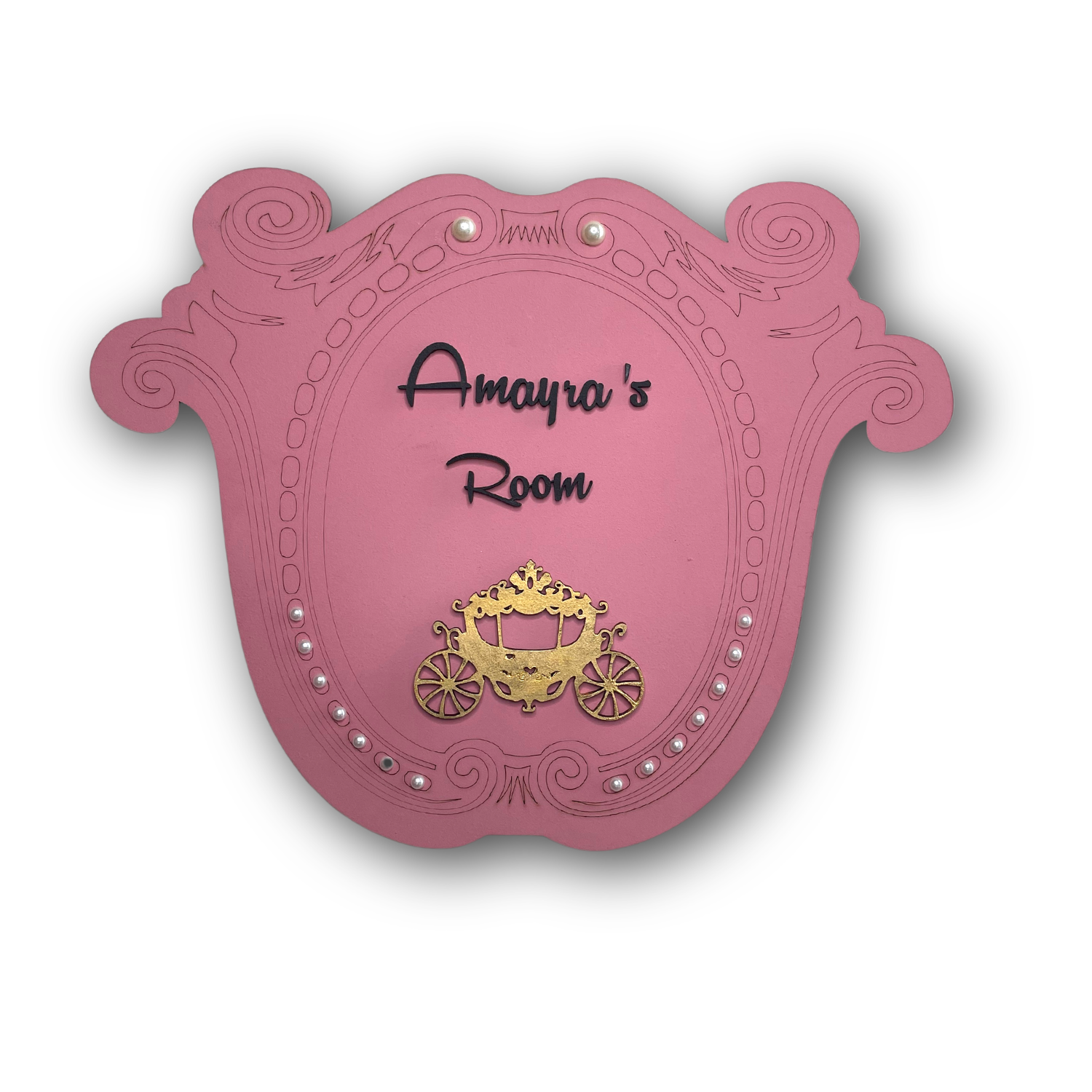 Princess Crown Shape Nameplate With 3D Letters 14 X 11 Inches