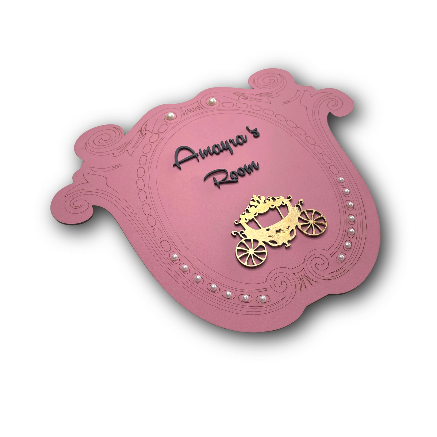 Princess Crown Shape Nameplate With 3D Letters 14 X 11 Inches