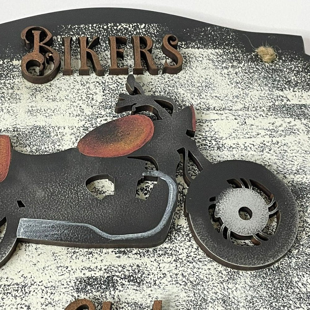 3D Hand Painted Bikers Club Wall Art