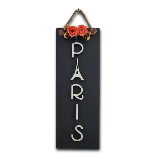 3D Wooden Paris Wall Decor Art-Black