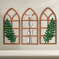 Gothic Botanical Window Wall Art Set of 3 Rustic Orange
