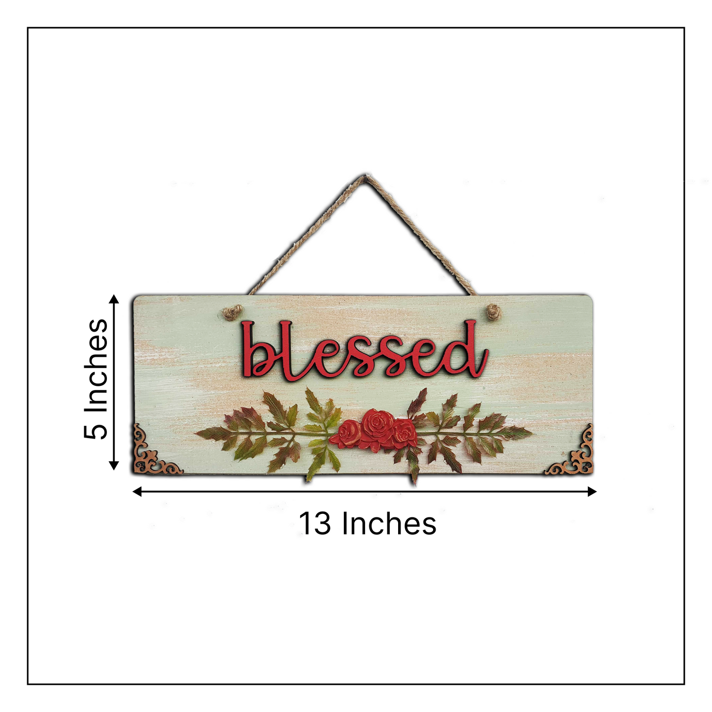 Blessed Quote Rustic Vintage Wooden Door or Wall Hanging