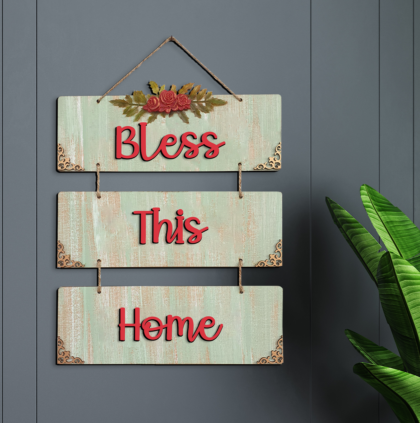 Our Happy Place 3 Layer Decorative Wall Art
