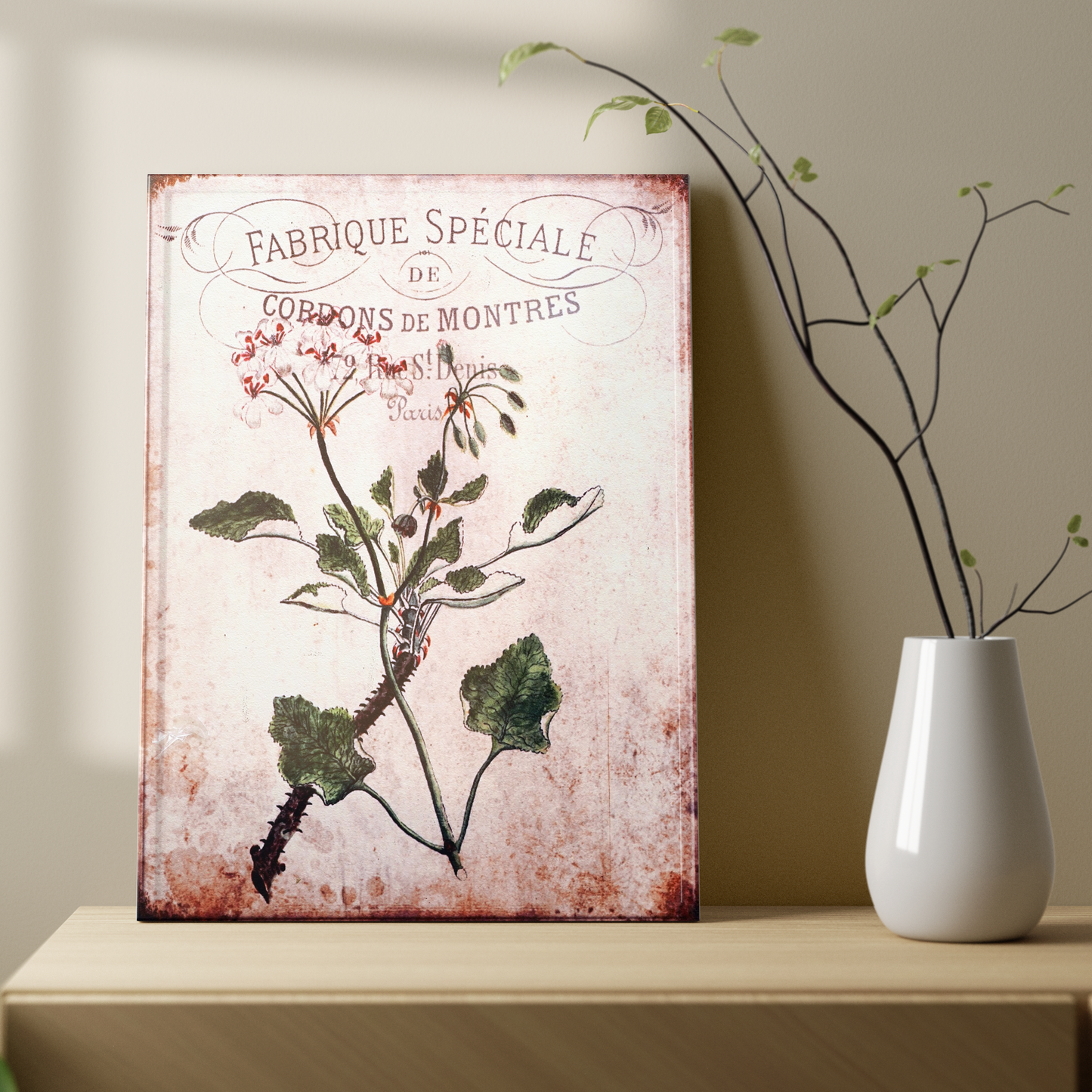 Vintage Botanical Rustic Wall Art Set of 3