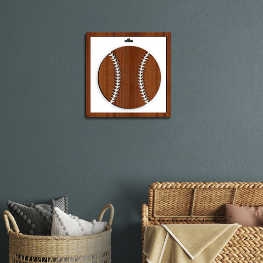 Baseball Framed Wooden Wall Art